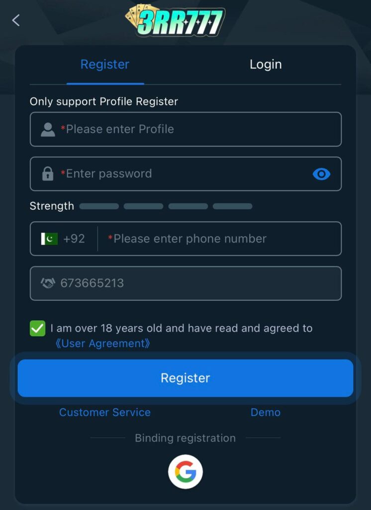 3RR777 Game Register