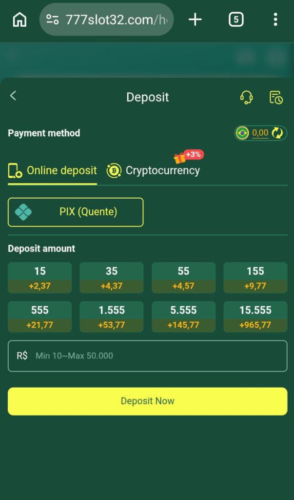 777slot Game Deposit