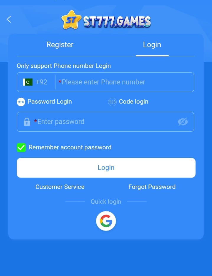 ST777 Game Login