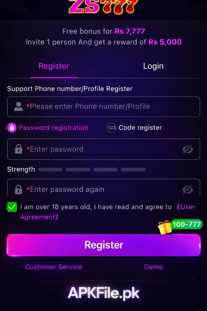 ZS777 Game Register